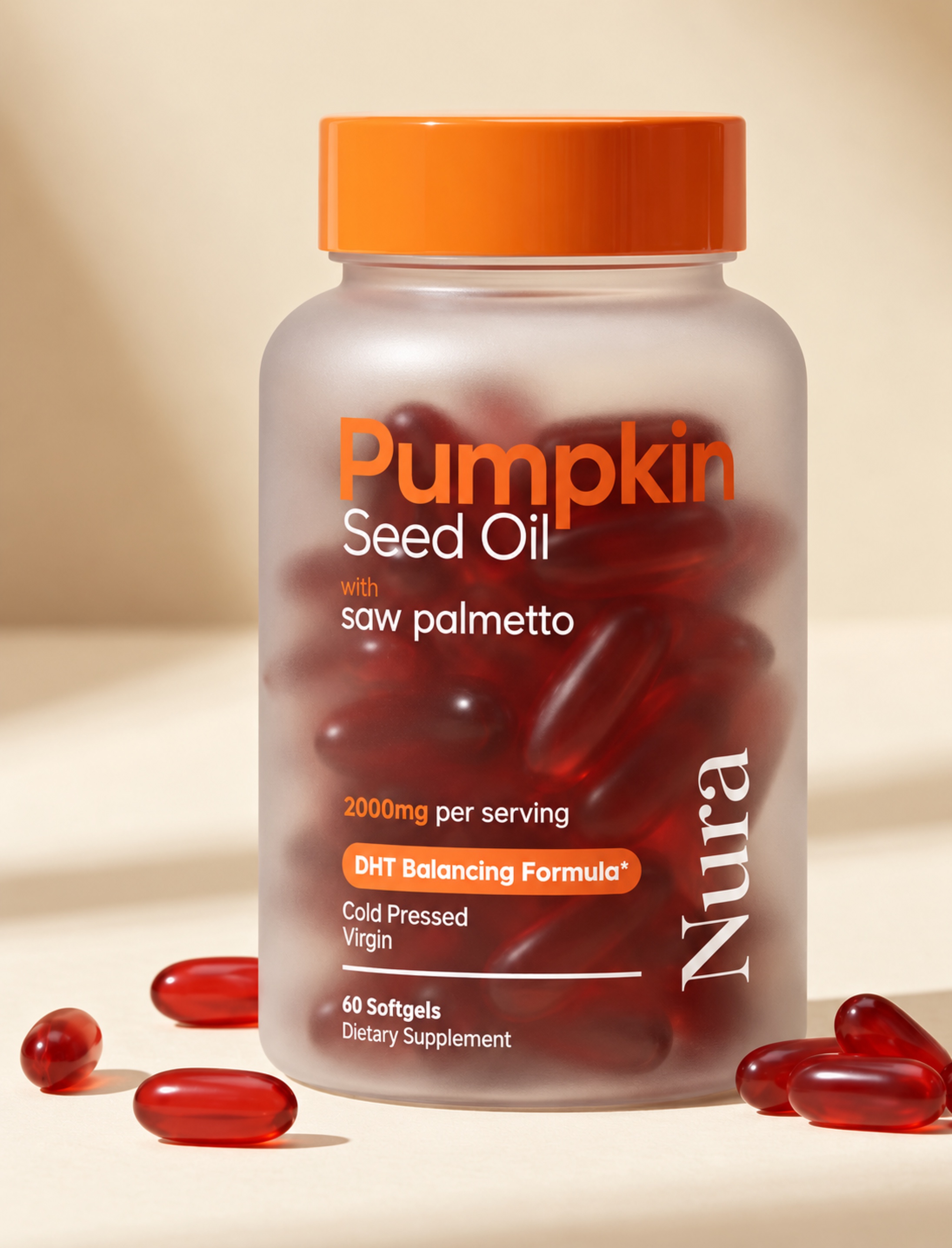 Nura Pumpkin Seed Oil supplement bottle